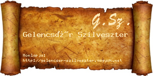 Gelencsér Szilveszter névjegykártya