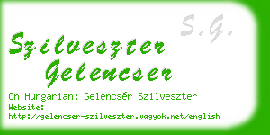 szilveszter gelencser business card