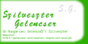 szilveszter gelencser business card